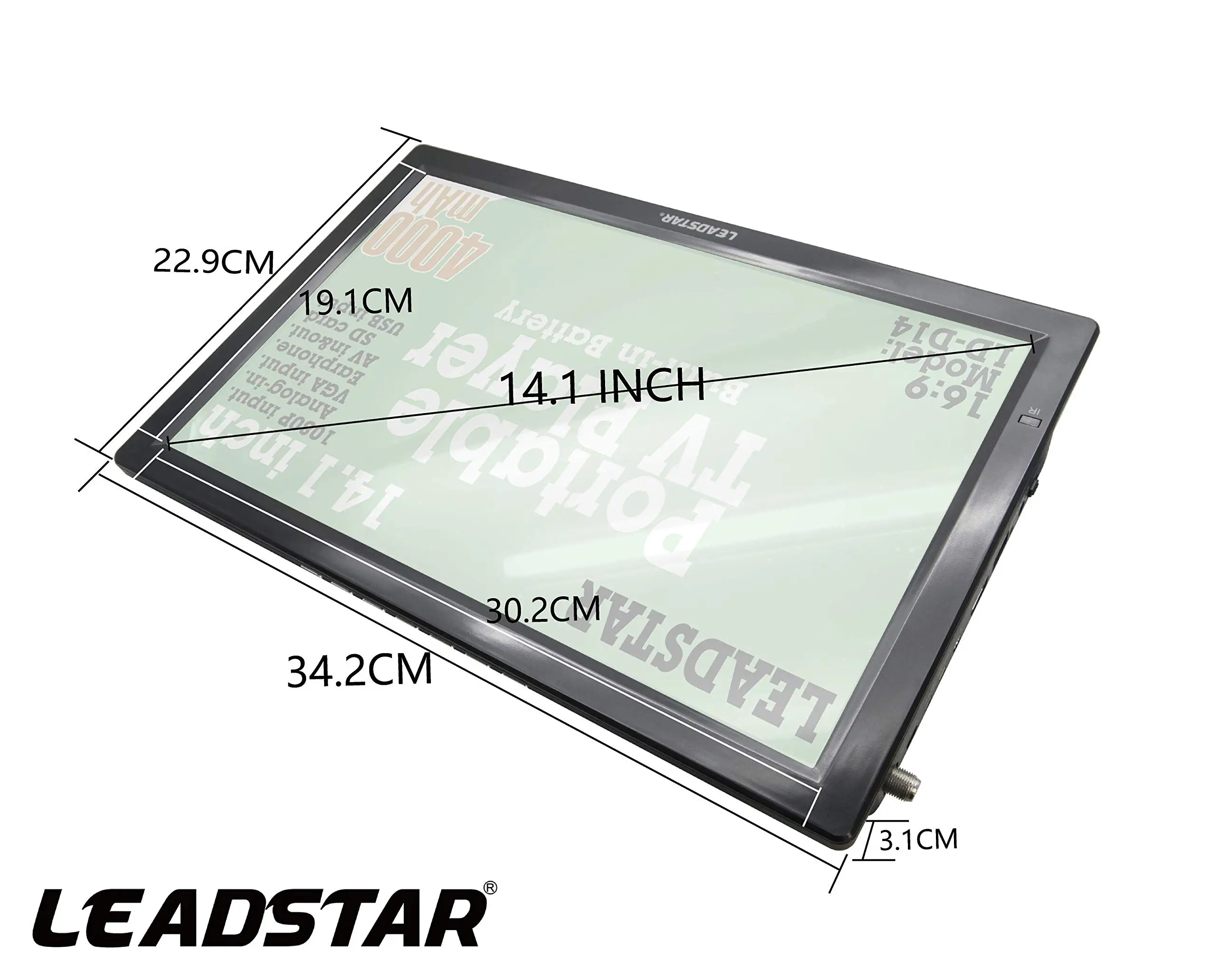 14นิ้วแบบพกพา Widescreen Led Tv ที่มี Hdmi, Vga, Mmc, Fm,usb/Sd Card,Built-In Digital Tuner,อินพุต Av และรีโมทคอนโทรล