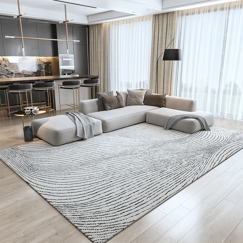 

Modern Minimalist Carpet And Rug For Living Room Deocr Home Light Luxury Bedroom Rug Nordic Line Thickened Blanket Bedside Mat