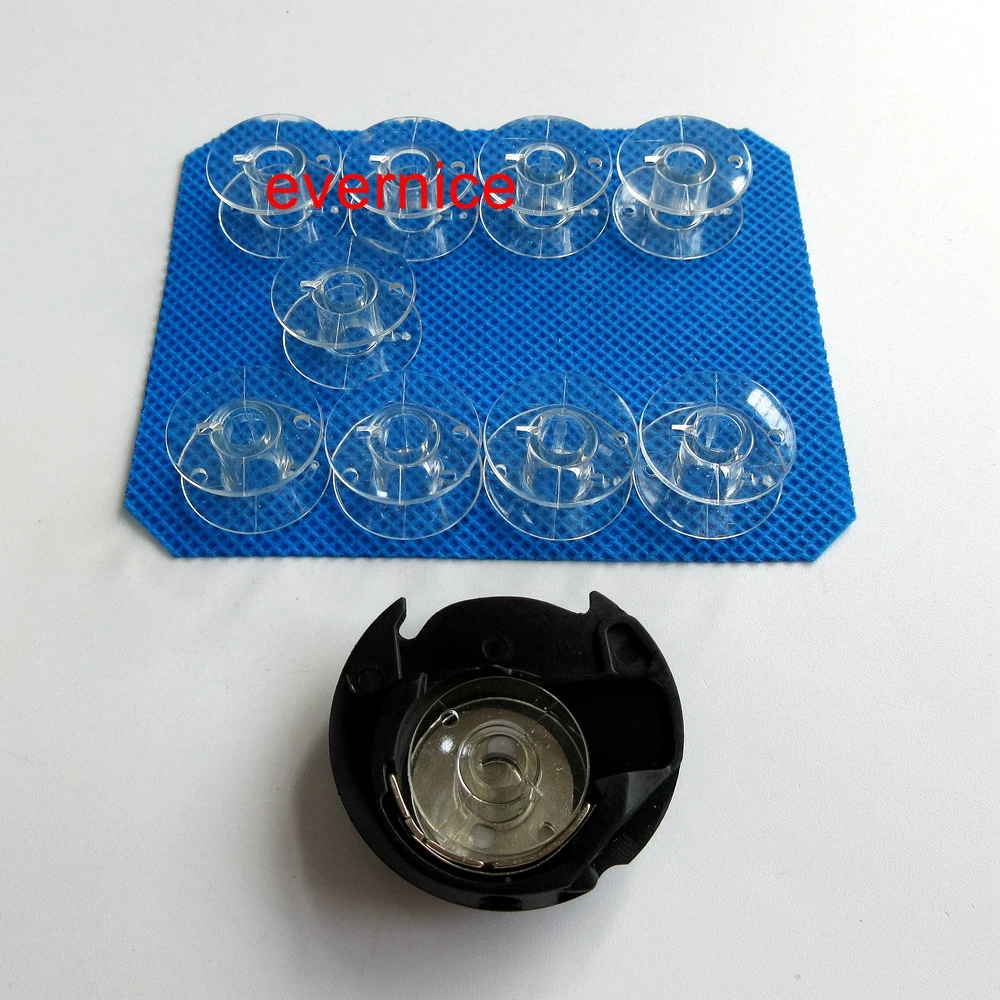 Bobbin Case+10 Bobbin For Bernette 65 90E Euro Pro Juki Pfaff White #Nb1275000