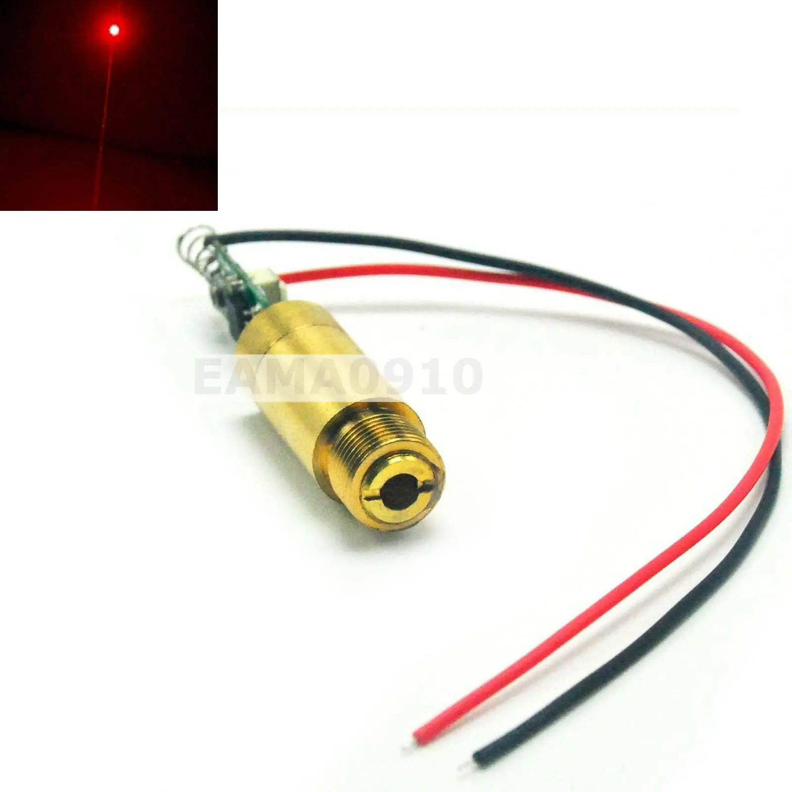 NEW 3.7-4.2V 650nm 200mW Red Laser Dot Diode Module Brass Lab/Industrial