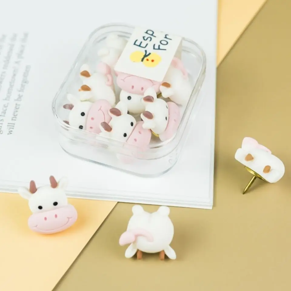 10pcs cut Push Pins cow Thumb Thumbtack Board Pins Drawing Photo Wall Studs Office School Supplies