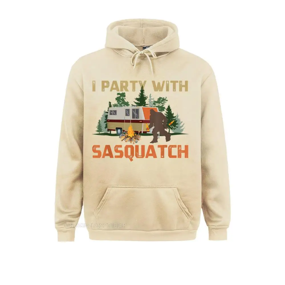 I Party With Sasquatch Bigfoot Camping Vintage Funny Camper Hot Sale Men Hoodies Summer Sweatshirts Fashionable Clothes