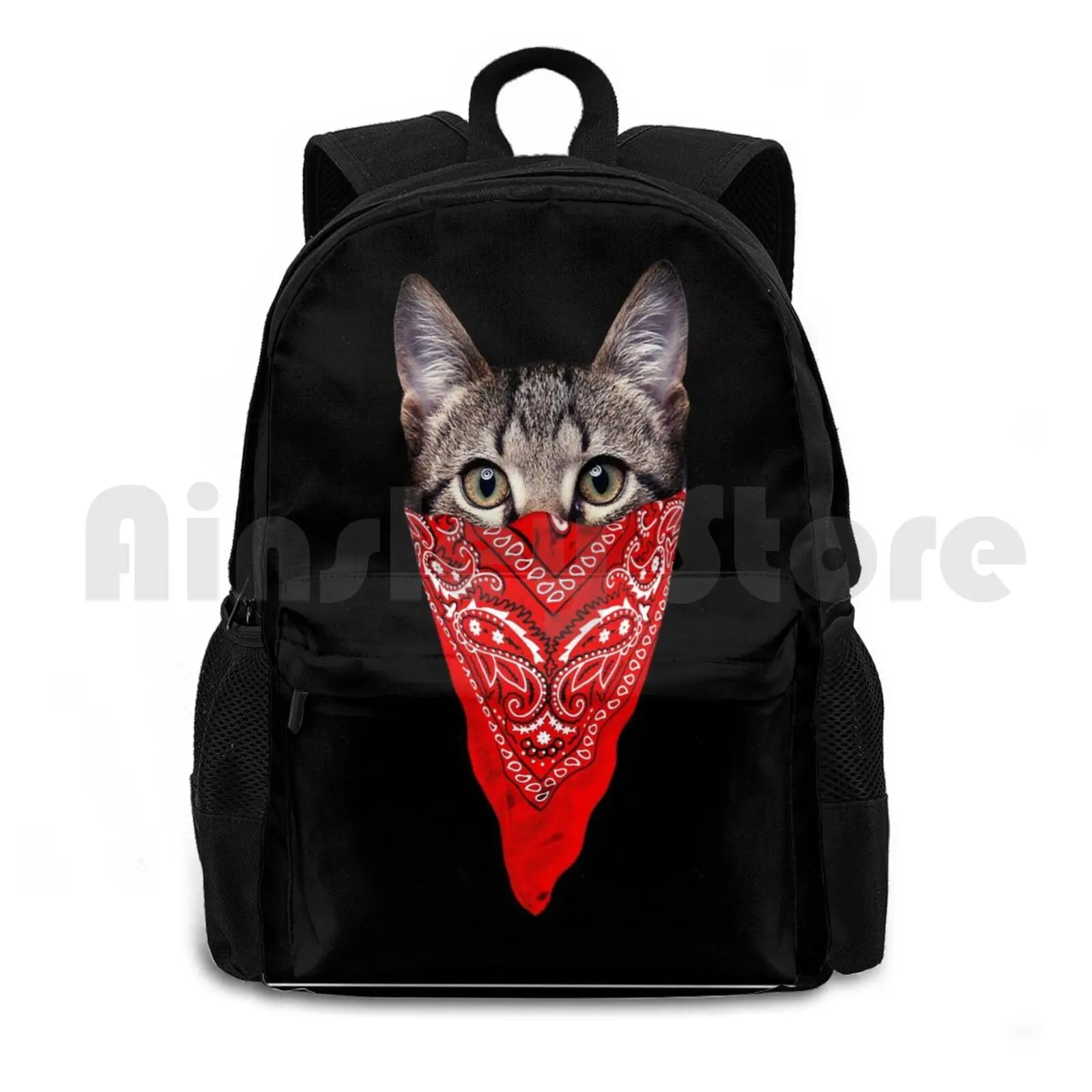 Gangster Cat Outdoor Hiking Backpack Riding Climbing Sports Bag Cat Bandana Gangster Cool Animals Kitten Kitty Cute Cat Cute