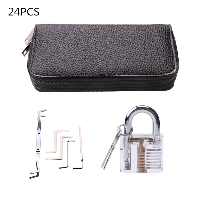 24pcs Goso Lock Pick Set with Mini Card Tools Locksmith Practice Set Training Kit for Locksmith Beginner