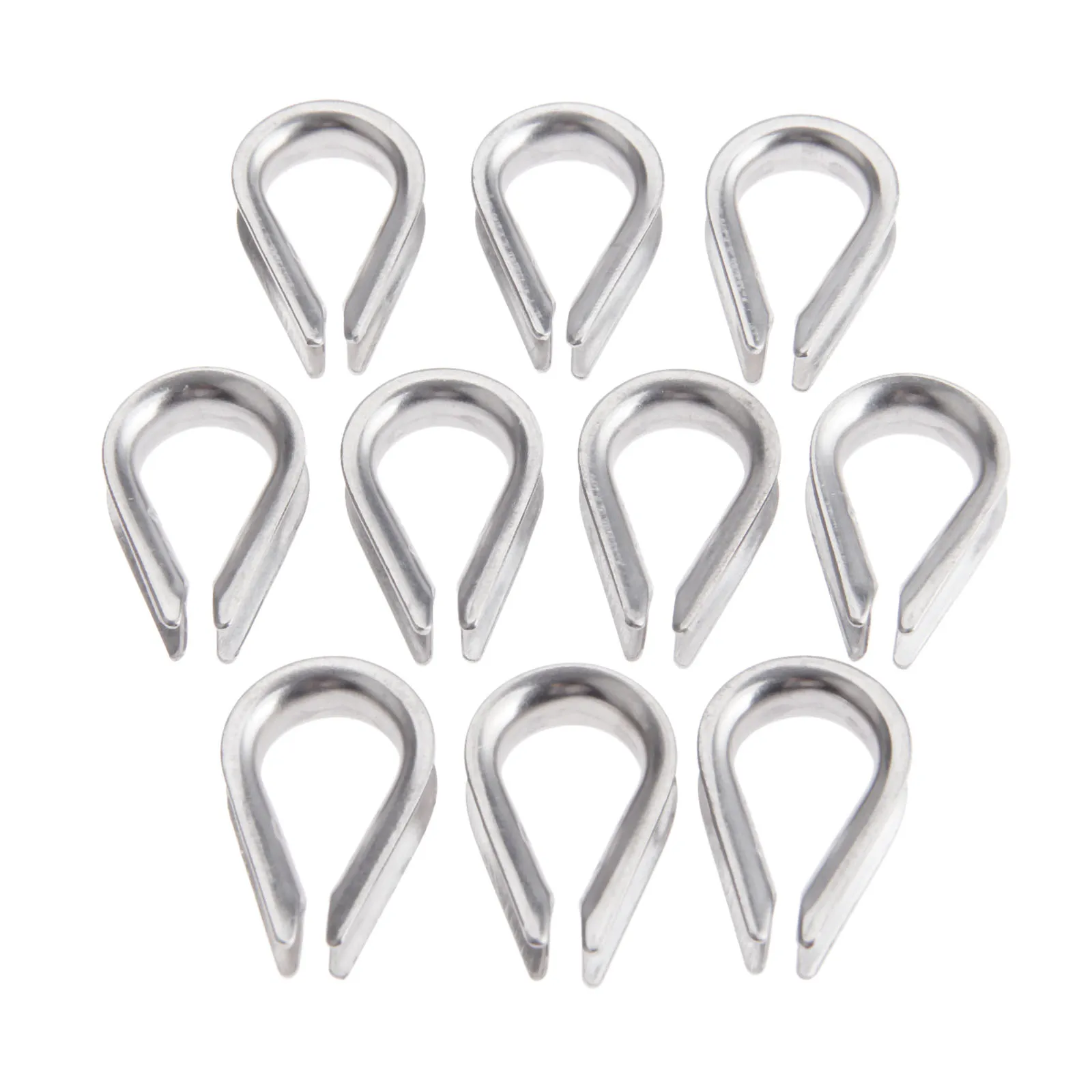 10pcs 5mm M5 Boat Wire Rope Cable Thimbles Clamps 316 Stainless Steel Boat Sleeve Clip Fittings Cable Crimps Marine Hardware