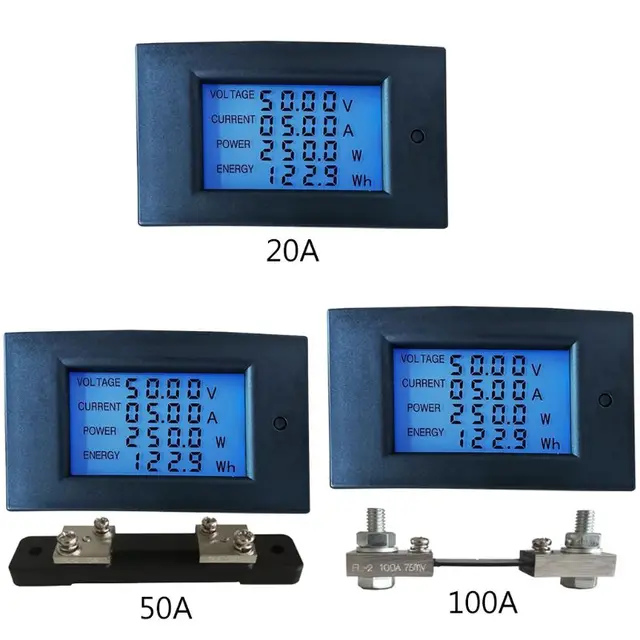 20/50/100A DC 7.5-100V cyfrowy woltomierz LCD amperomierz Wattmeter Power licznik energii V kwh Watt wzmacniacz