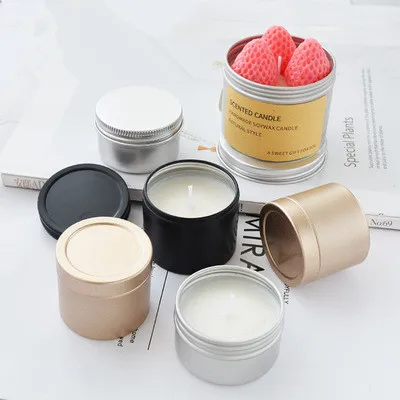 Luxury Candle Jars with Lid Bulk Round Candle Container Tins Empty Storage Box for DIY Salves Skin Care Beauty Samples