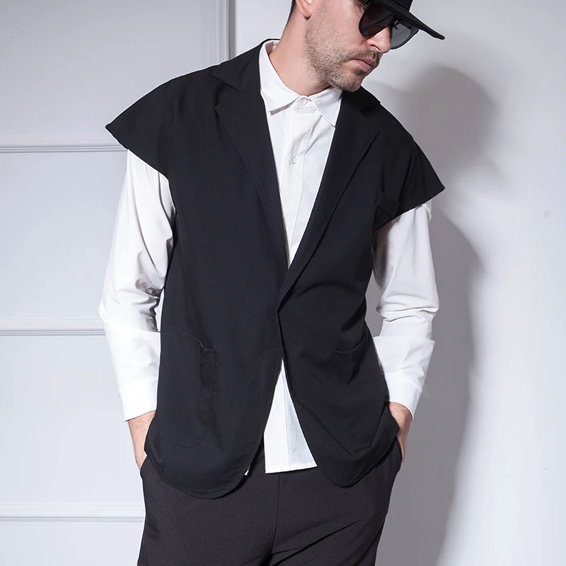 

Autumn and winter tide men's casual single-breasted suit collar jacket jacket jacket individual stylist nightclub jacket