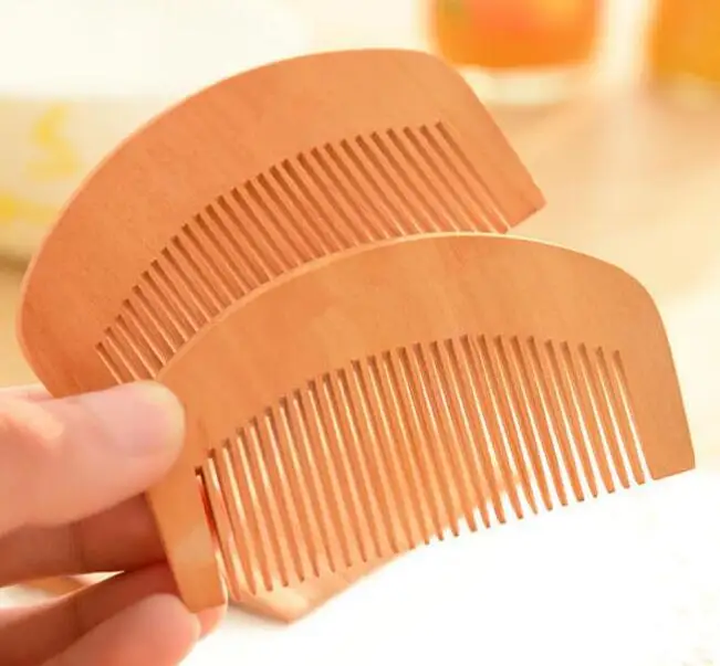 Wooden Comb Natural Health Peach Wood Anti-static Health Care Beard Comb Pocket Combs Hairbrush Massager Hair Styling Tool