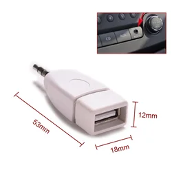 Convertidor de Audio para coche, adaptador macho de 3,5mm con conector AUX a USB 2,0, hembra, MP3