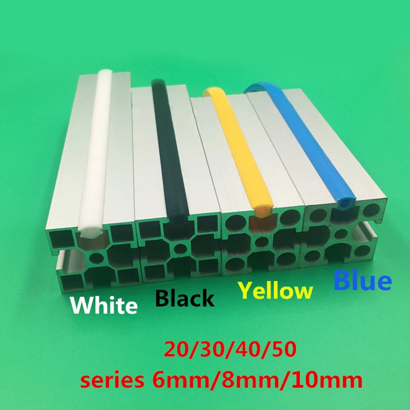 2m/5m/10 20/30/40/50 series 6mm/8mm /10mm flat seal for 2020 aluminum profile soft Slot Cover/ Panel Holder C-Beam machine