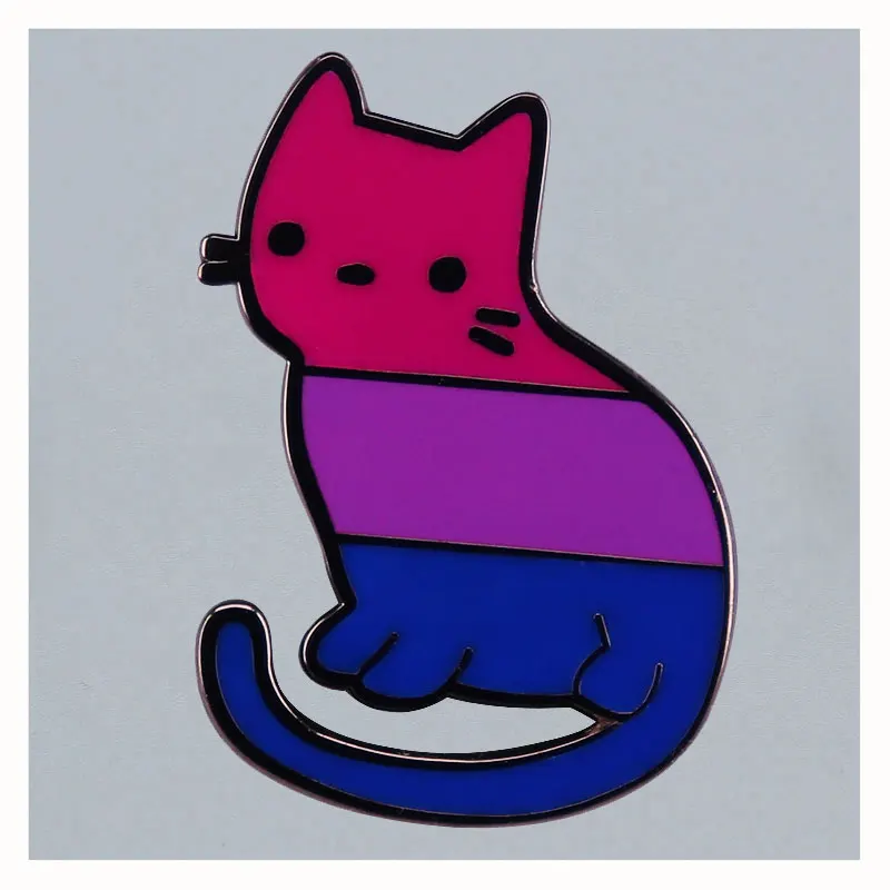 Cute Rainbow Kitty Same Sex Cartoon Brooch Interesting Metal Enamel Badge Denim Jacket Backpack Pin Given Friends And Fans Gifts