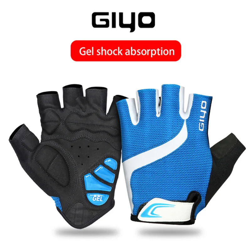 GIYO Fingerless Cycling Gloves MTB Road Racing Gel Gloves Breathable Outdoor Sports Short Gloves DH Anti-shock Bicycle Mittens