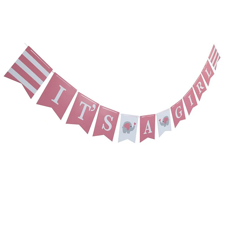 It's A Boy It's A Girl Elephant Banner Bunting Christening Garland Baby Shower Gender Reveal Party Decorations for Baby Boy Girl image 5