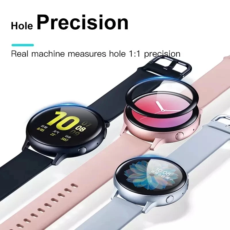 20D Screen Protectors Glass For Samsung Galaxy Watch Active 2 40mm 44mm Full Cover Curved Edge Protective Film Scratch Resistant