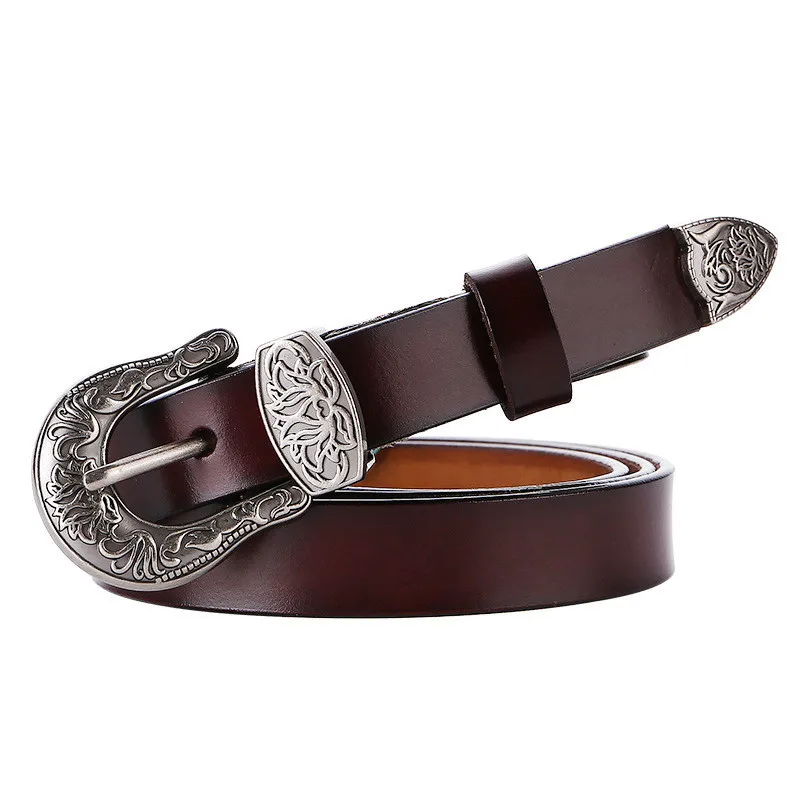 Maikun 2021 New Genuine Leather Pin Buckle Belt For Women Casual Trend Fashion Personality Decorative Waistband