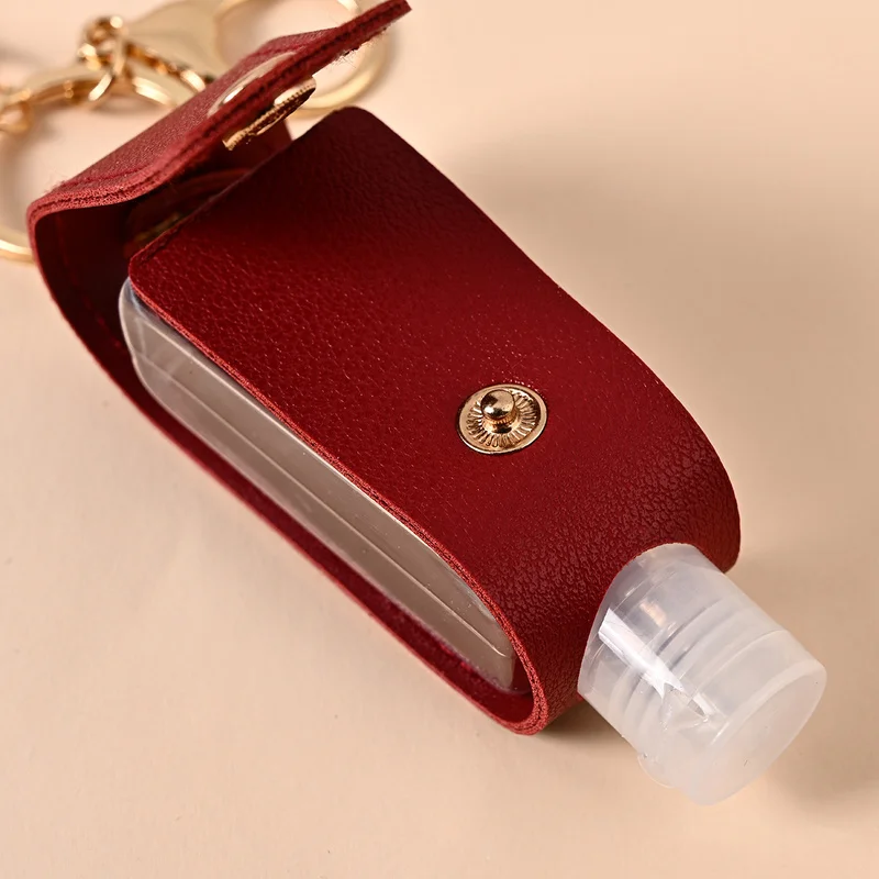 1PCS 30ml Mini Hand Sanitizer Dispenser Bottle Hand PU Holder Portable Holder Travel Shampoo Soap Keychain Bottle Travel