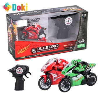 Doki Cool Mini Moto Kids Motorcycle Electric Remote Control RC Car Mini Charging 2.4Ghz Racing Motorcycle Toys for Boys Adults