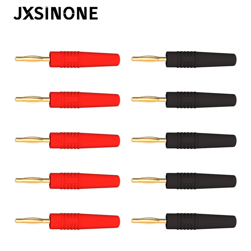 JXSINONE P3011 10 قطعة/الوحدة 2 مللي متر مطلية بالذهب البرية الموز التوصيل مكبر صوت مكبر للصوت كابل سلك الطاقة المسمار وصلة مرفاع