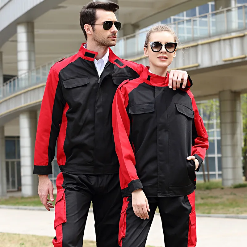 Workwear suit men and women large size overalls jacket + pants autumn machinery production stage performance workers uniforms