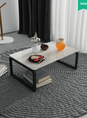 Mesa de té pequeña con ventana ondulada de mármol nórdico, escritorio moderno, tatami, luz de día de lujo, mesa baja kang, luz l