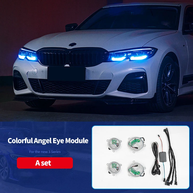 Angel Eyes Car Accessories lights DRL For BMW 3 Series G20 G21 320i 325i 330i RGB LED Light Multicolor 2020~ 2021 Remote Control