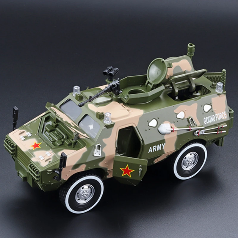 1:24 Alloy Armored Car Truck Model Diecasts Off-road Vehicles Model Metal Police Explosion Proof Car Model Sound Light Kids Gift