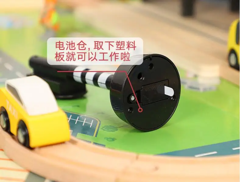 Wooden Track Train Railway Set Accessories Traffic Light Scene Rail Transit Fit For Wood Magnetic Track Train Educational Toys