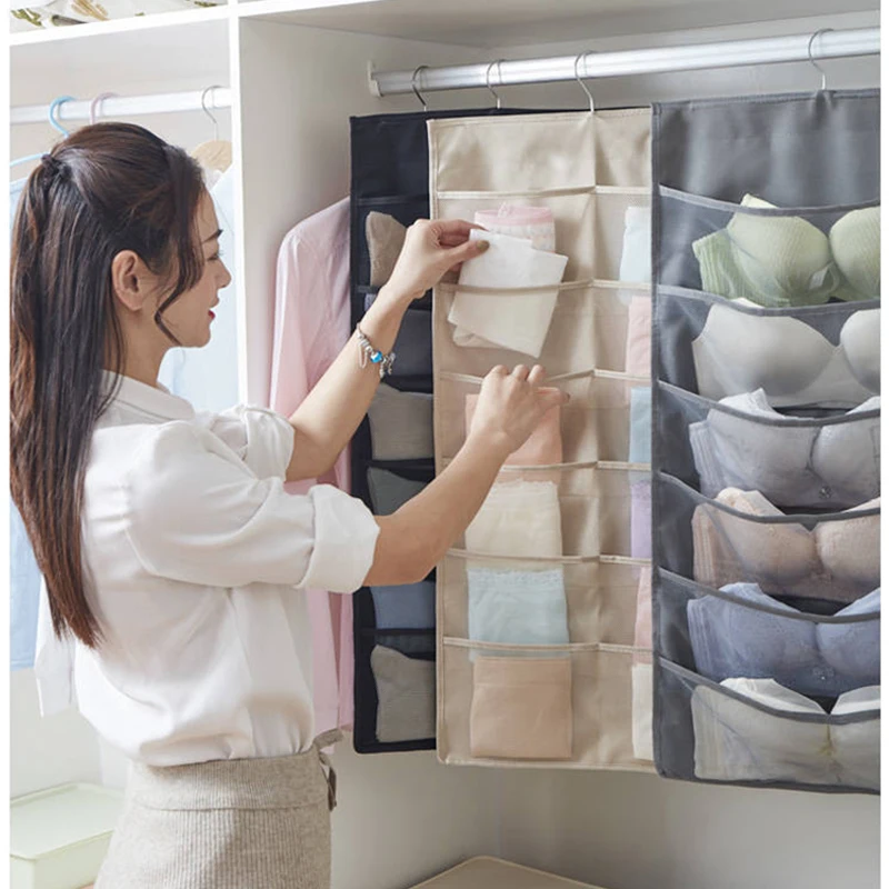 

Multifunction Folding Clothing Storage Bag Hanging Organizer Socks Bra Underwear Rack Hanger Storage Bags Organizer For Wardrobe