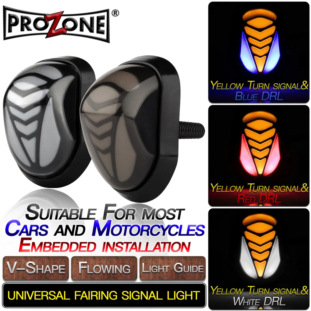 Motorcycle parts are suitable for Honda MSX little monkey embedded V-shaped LED light guide running water steering lamp