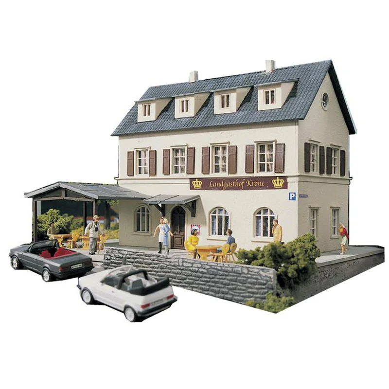 

1:87 Town Hotel #61830 Architectural model Railway Sand Table Scene Matching ABS Assembly