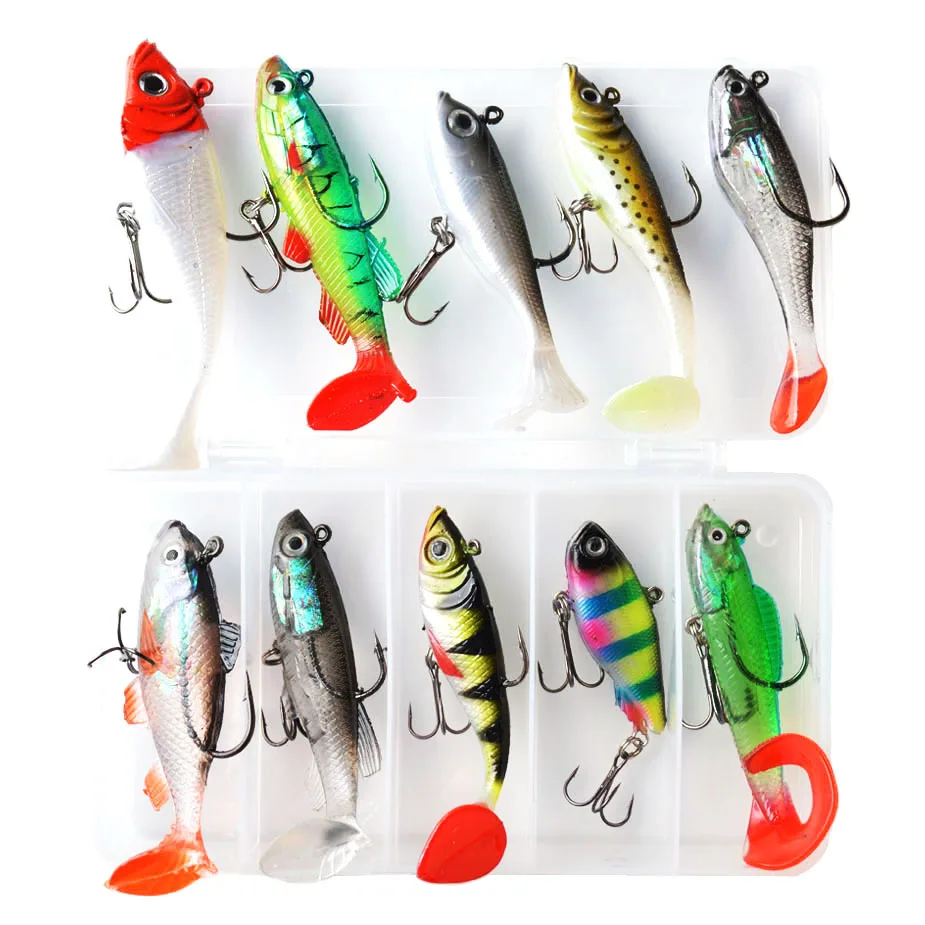 8g 10g 13g 15g Jig Head Soft Bait Lure Kit Set Mix Size Artificial Bait Silicone Swimbait Soft Fishing Lure Carp Fishing Tackle