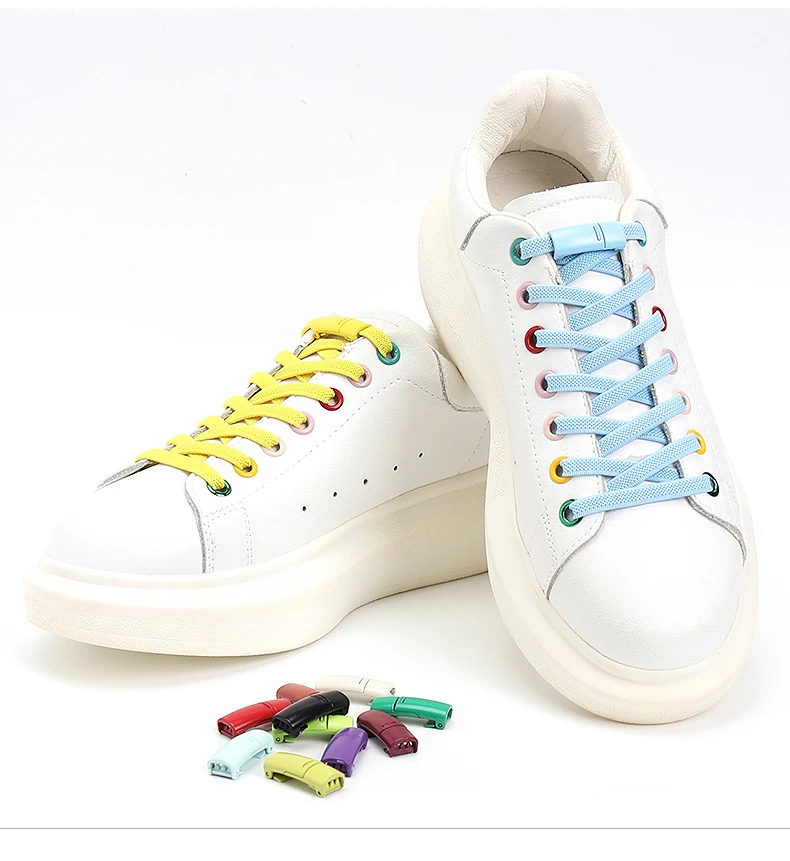 Multicolor Magnetic Lock Laces Sneakers Shoelaces Elastic No Tie Shoelace Kids Adult Quick Tieless Shoe Lace Fits All Shoes Size