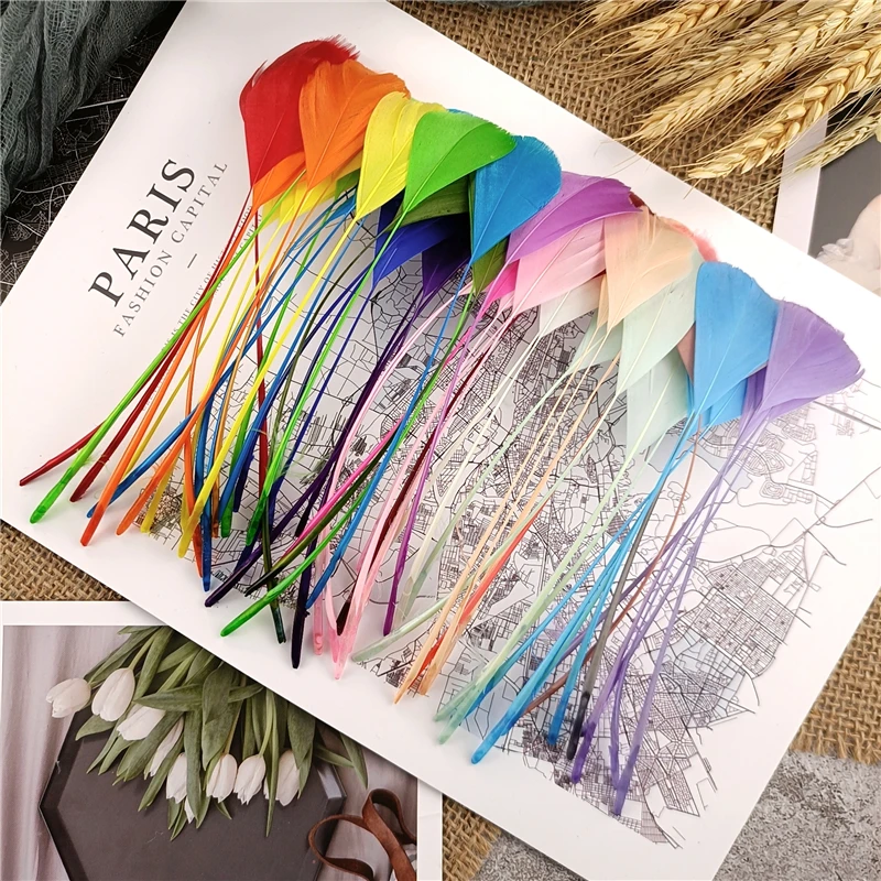 Wholesale Colorful 12-18cm Goose Wing Feathers Wedding Party Decoration DIY Jewelry Creation Plume Headdress Table Centerpieces