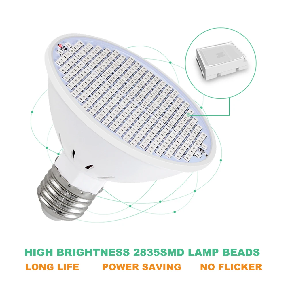 FOXGBF-Lámpara LED para plantas, luz de relleno para plantas, Bombilla de cultivo, espectro rojo y azul, E27, 220V, 486080126200300 Led