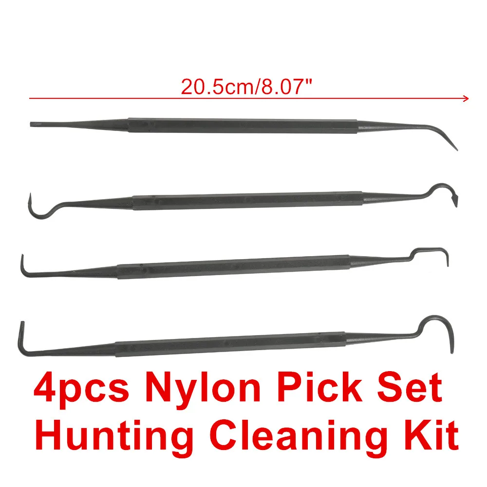 4pcs Nylon Pick Set Double Ended Universal Gun Hunting Cleaning Kit Tactical Gun Rifle Pistol Cleaning Tool