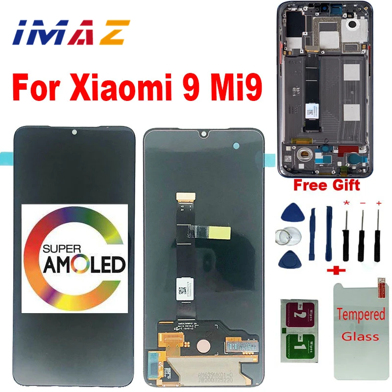 

IMAZ AMOLED 6.39" For Xiaomi Mi9 Xiaomi Mi 9 M1902F1G Lcd screen display Touch Glass Digitizer Full Pantalla For xiaomi mi 9 LCD