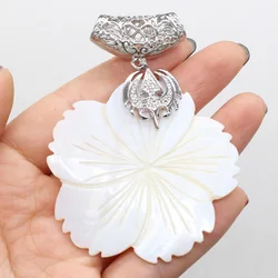 Natural Shell Pendant Flower shape Mother of Pearl Exquisite charms For jewelry making DIY Necklace earring accessories