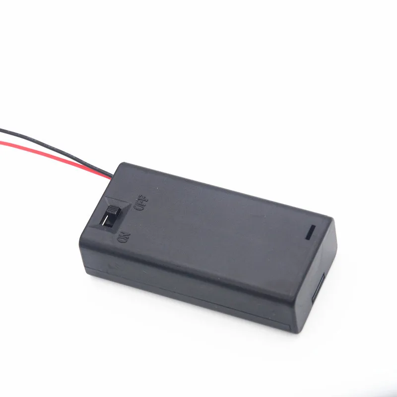 도매 100 개몫 팁 2x1.5V AA 플라스틱 배터리 홀더 케이스 박스 배터리 2 슬롯 AA 커버 ON / OFF 스위치 포함, 도매