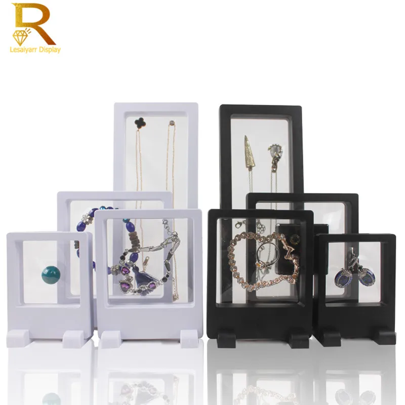 3D Album Floating Frame Earrings Jewelry Packaging Box PET Coin Key Display Stand Ring Diamond Case Gemstone Display Gift Box