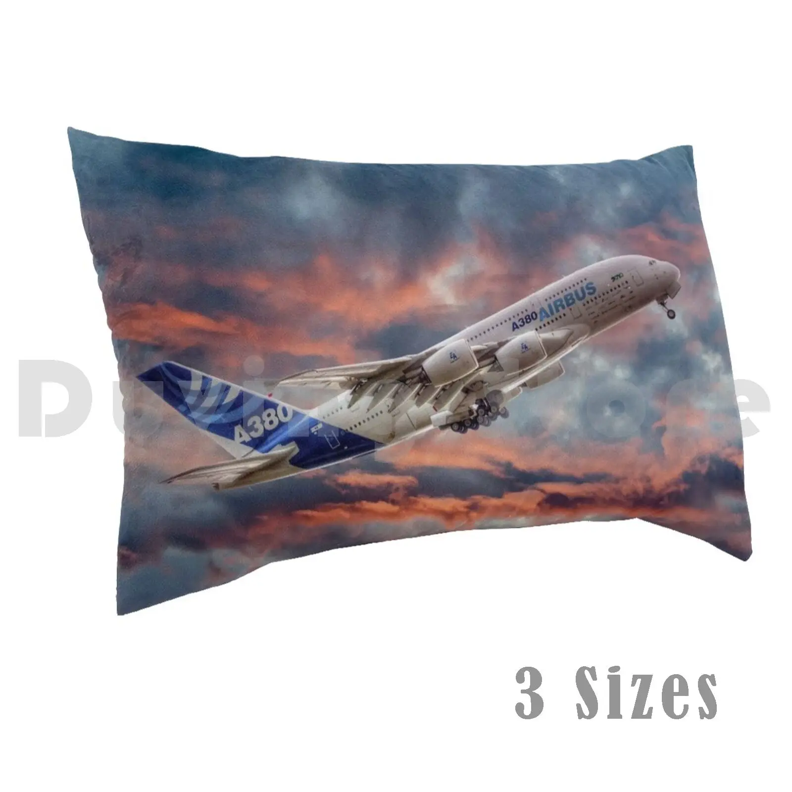 Airbus A380-Sunset Pillow Case DIY 50*70 Airbus A380 A380 Airplane Airplane Plane Jet Filton Passenger Plane Civil Sky