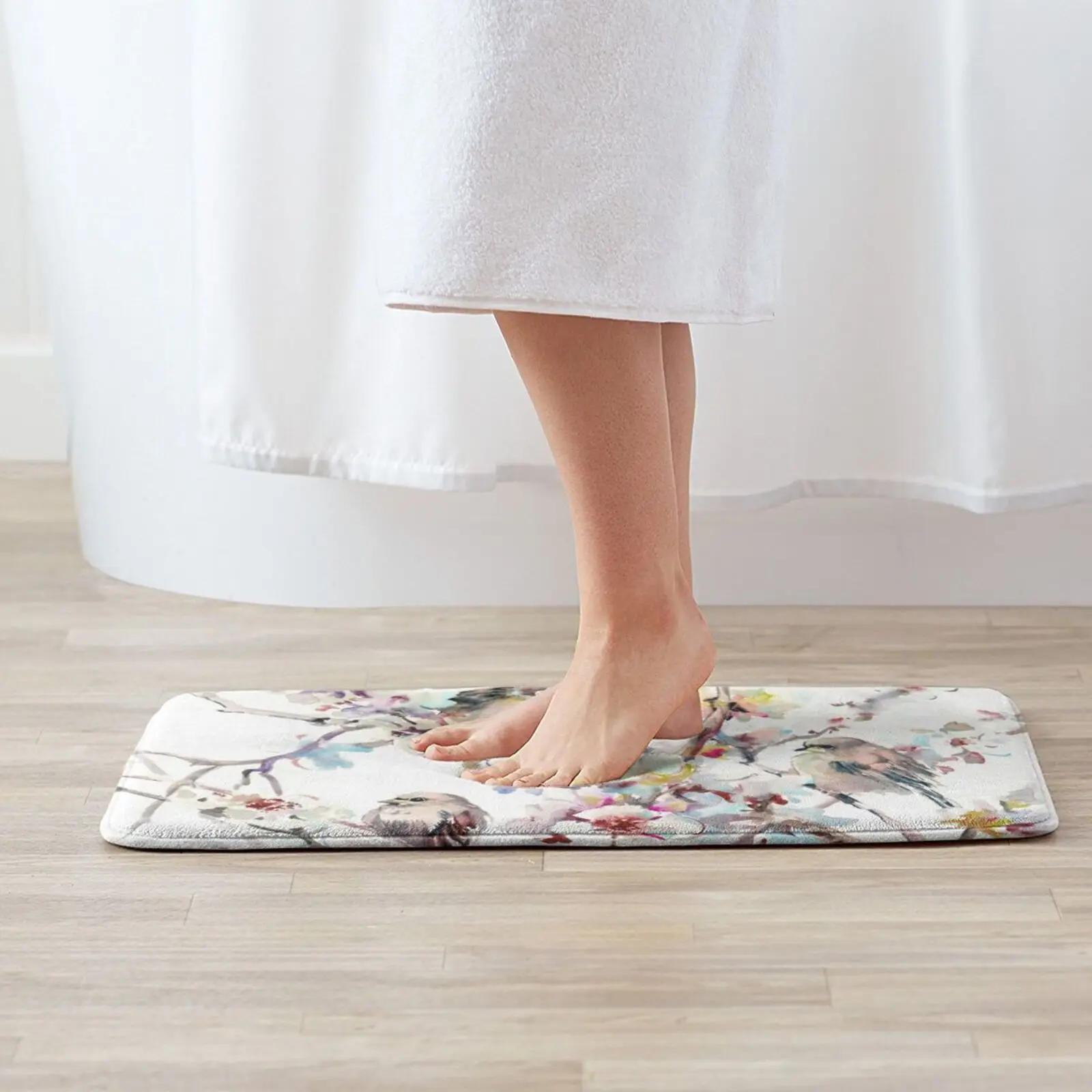 Sparrows And Apricot Blossom Entrance Door Mat Bath Mat Rug Sailing Tattoo Illustratormonk Anchor Anti-Slip Bedroom Kitchen