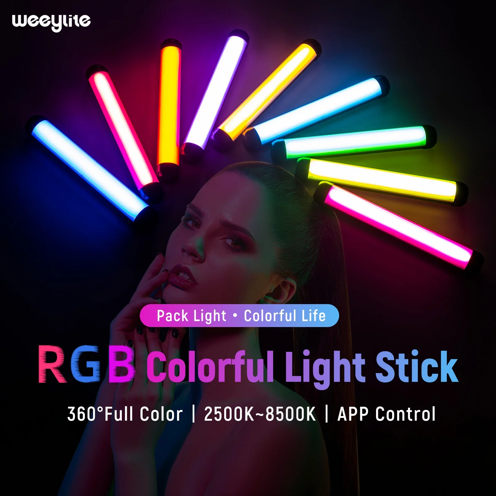 Weeylite K21 8W Stick Fill in Light LED RGB Soft Tube Light Handheld Light Photography Lighting Photo Video Light