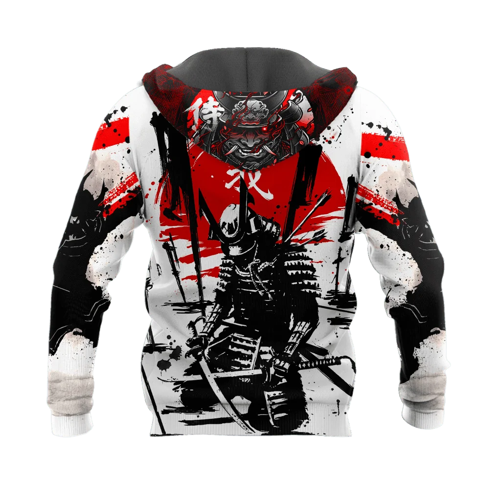 Oni Masker Samurai Tattoo 3D Afdrukken Herfst Mode Mannen Hoodie Unisex Capuchon Straat Casual Jas Trainingspak DW697