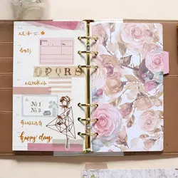 5Pcs A5 A6 Vintage Flower Notebook Loose Leaf Spiral Binder Index Kawaii Separator Page Dividers For 6 Holes Diary Book Statione