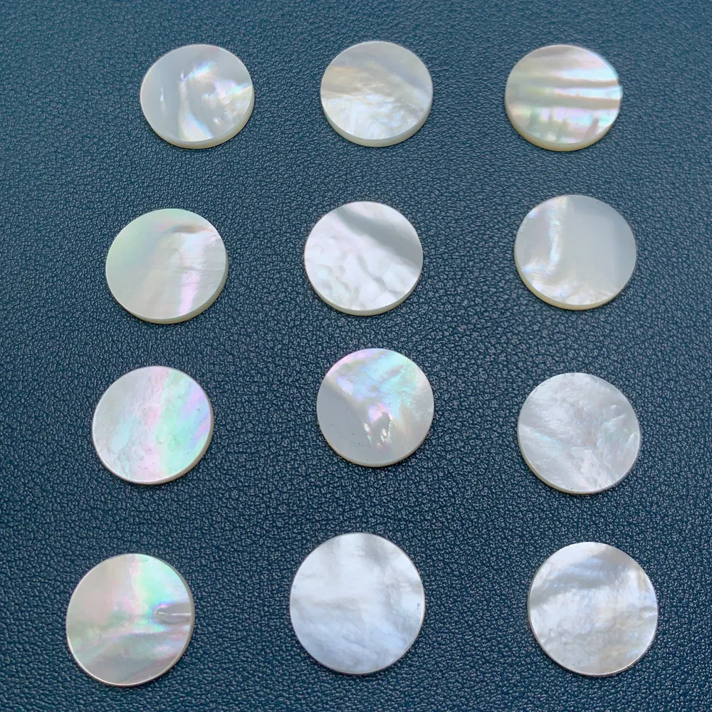 

15/16/18mm Mother Of Pearl Flat Round Beads Wholesale Loose Stone Jewelry Making Inlay Accessories