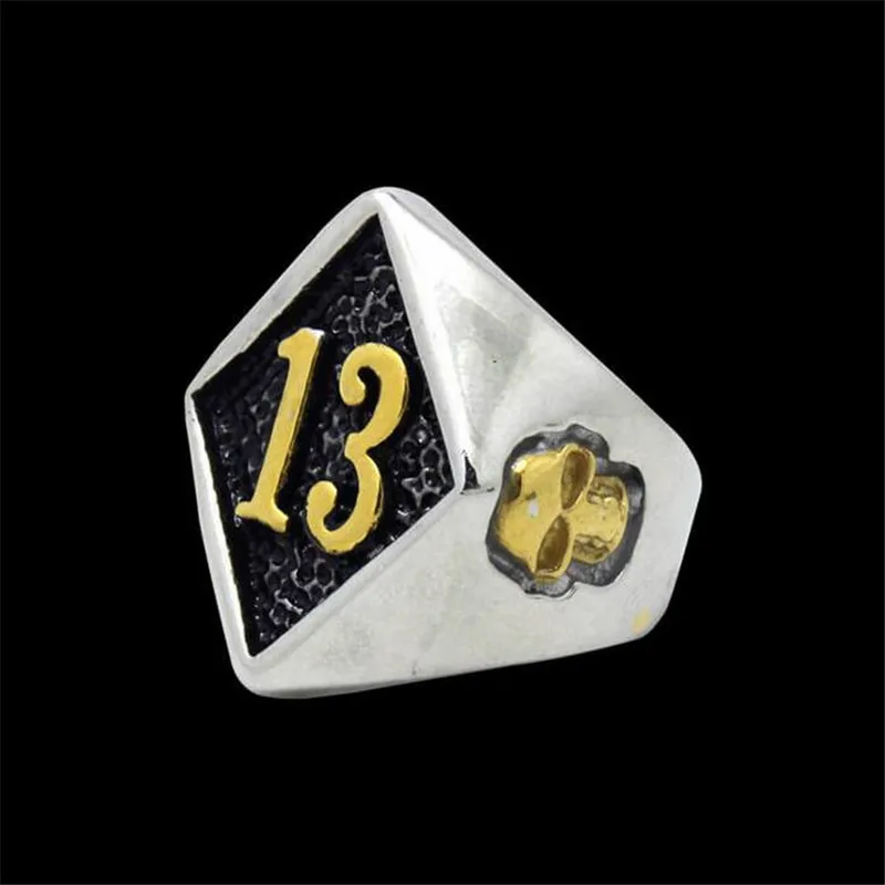 Number 13 Skull Ring 316L Stainless Steel Punk Biker Gothic Style Jewellery Size 7-19