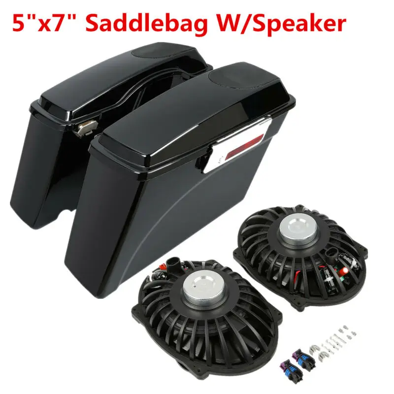 Motorcycle 5'' Stretched Extended Saddlebag Speaker For Harley Touring Road King Electra Glide Street Glide 1993-2013 2012