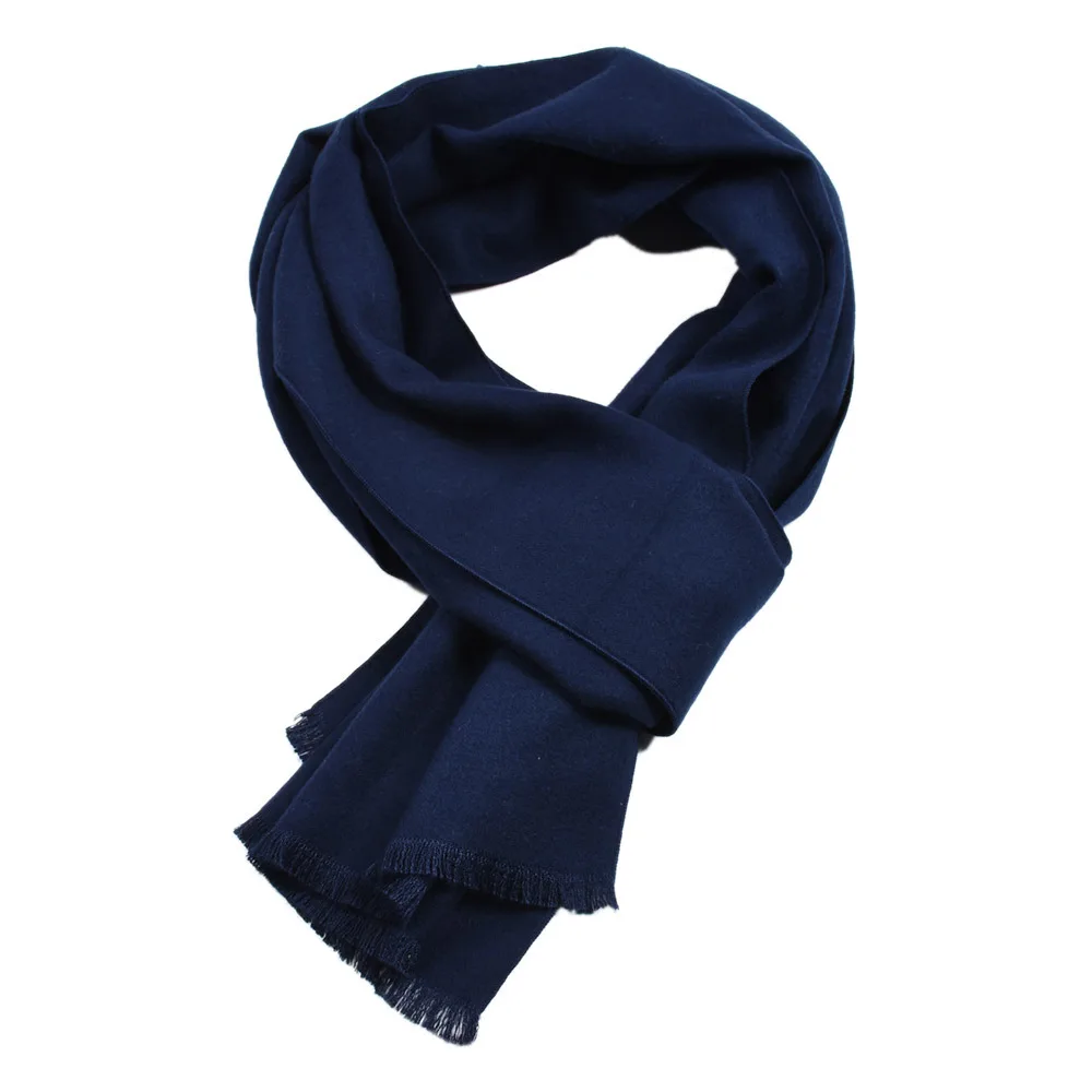 Fashion Men Soild Color Cashmere Scarf Winter Thicken Warm Pashmina Shawl Man Black Gray Casual Scarves Tassel Foulard Bufanda