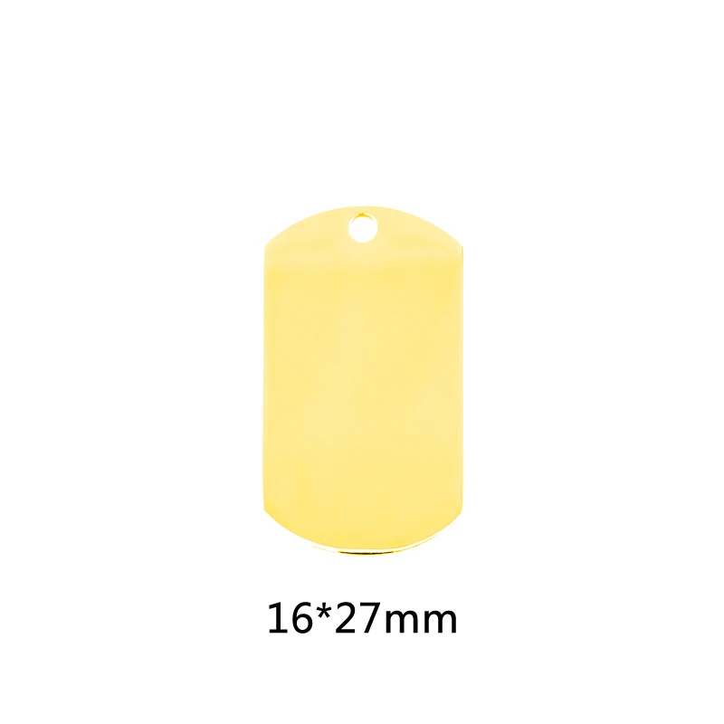 100pcs Risul small Dog tag charm Pendant 16x27mm blank ID tags for print mirror polish stainless steel Pendants wholesale